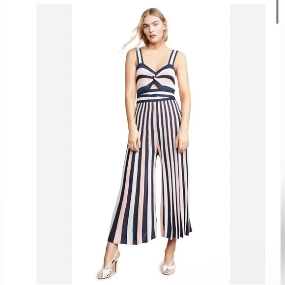 Temperley London Isabella Knit Striped Jumpsuit 💗 sz XS - Picture 1 of 16